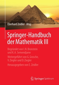 Omslagafbeelding: Springer-Handbuch der Mathematik III 9783658002749