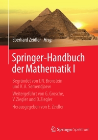 Cover image: Springer-Handbuch der Mathematik I 9783658002848