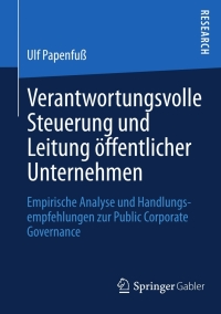 Cover image: Verantwortungsvolle Steuerung und Leitung öffentlicher Unternehmen 9783658008765