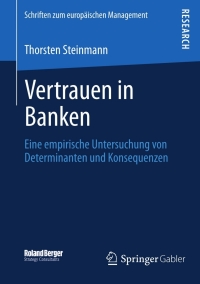 Cover image: Vertrauen in Banken 9783658011475