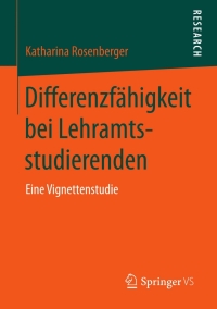 Imagen de portada: Differenzfähigkeit bei Lehramtsstudierenden 9783658014407