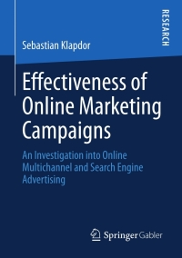 Cover image: Effectiveness of Online Marketing Campaigns 9783658017316