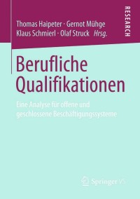 Cover image: Berufliche Qualifikationen 9783658022938