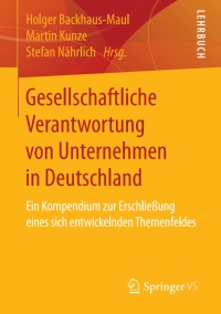 Cover image: Gesellschaftliche Verantwortung von Unternehmen in Deutschland 9783658025847