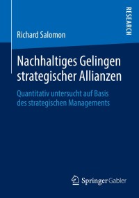 Cover image: Nachhaltiges Gelingen strategischer Allianzen 9783658032906