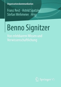 Cover image: Benno Signitzer 9783658035044