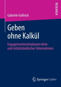 Cover image: Geben ohne Kalkül 9783658035105