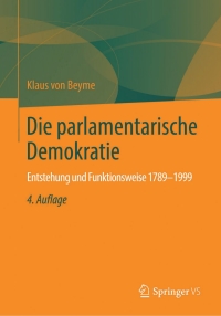 Cover image: Die parlamentarische Demokratie 4th edition 9783658035167