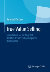 Cover image: True Value Selling 9783658038205