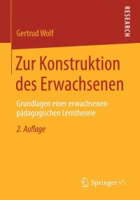 Omslagafbeelding: Zur Konstruktion des Erwachsenen 2nd edition 9783658039554