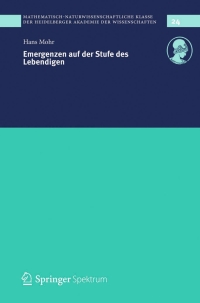 Cover image: Emergenzen auf der Stufe des Lebendigen 9783658039578