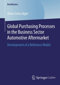 صورة الغلاف: Global Purchasing Processes in the Business Sector Automotive Aftermarket 9783658046477