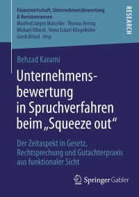 Cover image: Unternehmensbewertung in Spruchverfahren beim „Squeeze out" 9783658048143