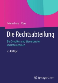 Cover image: Die Rechtsabteilung 2nd edition 9783658053697