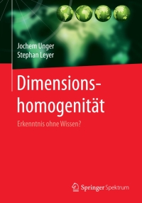 Imagen de portada: Dimensionshomogenität 9783658054113