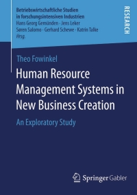 Cover image: Human Resource Management Systems in New Business Creation 9783658059811