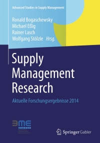 صورة الغلاف: Supply Management Research 9783658061999