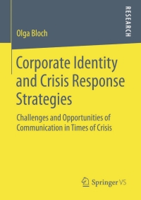 Cover image: Corporate Identity and Crisis Response Strategies 9783658062217