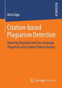 Cover image: Citation-based Plagiarism Detection 9783658063931