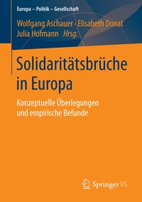 Cover image: Solidaritätsbrüche in Europa 9783658064044