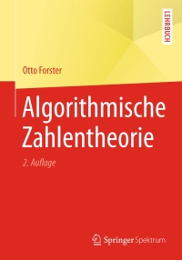 Cover image: Algorithmische Zahlentheorie 2nd edition 9783658065393