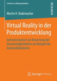 Cover image: Virtual Reality in der Produktentwicklung 9783658070120