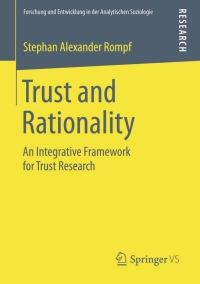 Imagen de portada: Trust and Rationality 9783658073268