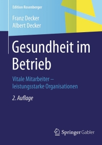 Cover image: Gesundheit im Betrieb 2nd edition 9783658073541