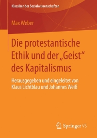 Cover image: Die protestantische Ethik und der "Geist" des Kapitalismus 9783658074319