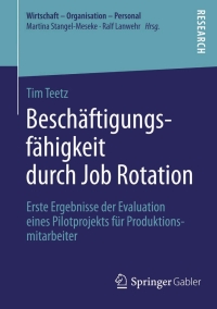 Imagen de portada: Beschäftigungsfähigkeit durch Job Rotation 9783658075385