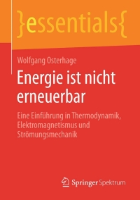 Titelbild: Energie ist nicht erneuerbar 9783658076344