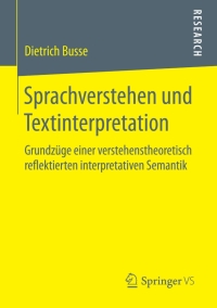 Imagen de portada: Sprachverstehen und Textinterpretation 9783658077914