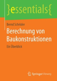 Imagen de portada: Berechnung von Baukonstruktionen 9783658089191