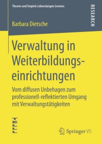 Cover image: Verwaltung in Weiterbildungseinrichtungen 9783658093037