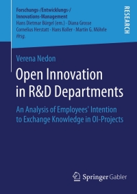 Cover image: Open Innovation in R&D Departments 9783658095840