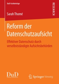 Cover image: Reform der Datenschutzaufsicht 9783658097523