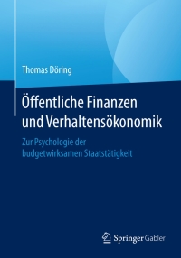 Cover image: Öffentliche Finanzen und Verhaltensökonomik 9783658099121