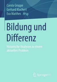 Imagen de portada: Bildung und Differenz 9783658100025