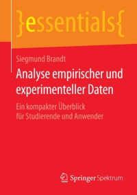 Imagen de portada: Analyse empirischer und experimenteller Daten 9783658100681