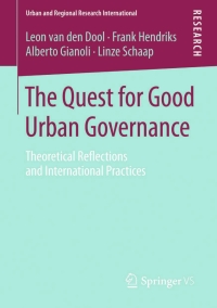صورة الغلاف: The Quest for Good Urban Governance 9783658100780
