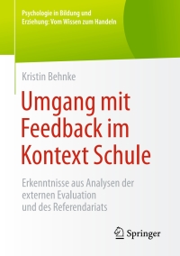 Imagen de portada: Umgang mit Feedback im Kontext Schule 9783658102227