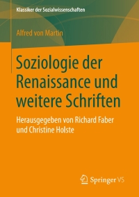 Imagen de portada: Soziologie der Renaissance und weitere Schriften 9783658104481