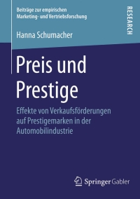 Cover image: Preis und Prestige 9783658107017