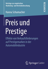 Imagen de portada: Preis und Prestige 9783658107017