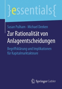 Cover image: Zur Rationalität von Anlageentscheidungen 9783658108052