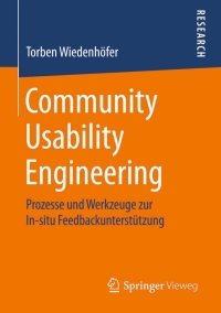 Cover image: Community Usability Engineering 9783658108618