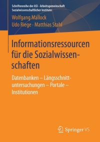 Cover image: Informationsressourcen für die Sozialwissenschaften 9783658109653