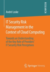 Imagen de portada: IT Security Risk Management in the Context of Cloud Computing 9783658113391
