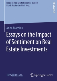 Titelbild: Essays on the Impact of Sentiment on Real Estate Investments 9783658116361
