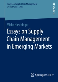 Cover image: Essays on Supply Chain Management in Emerging Markets 9783658119454